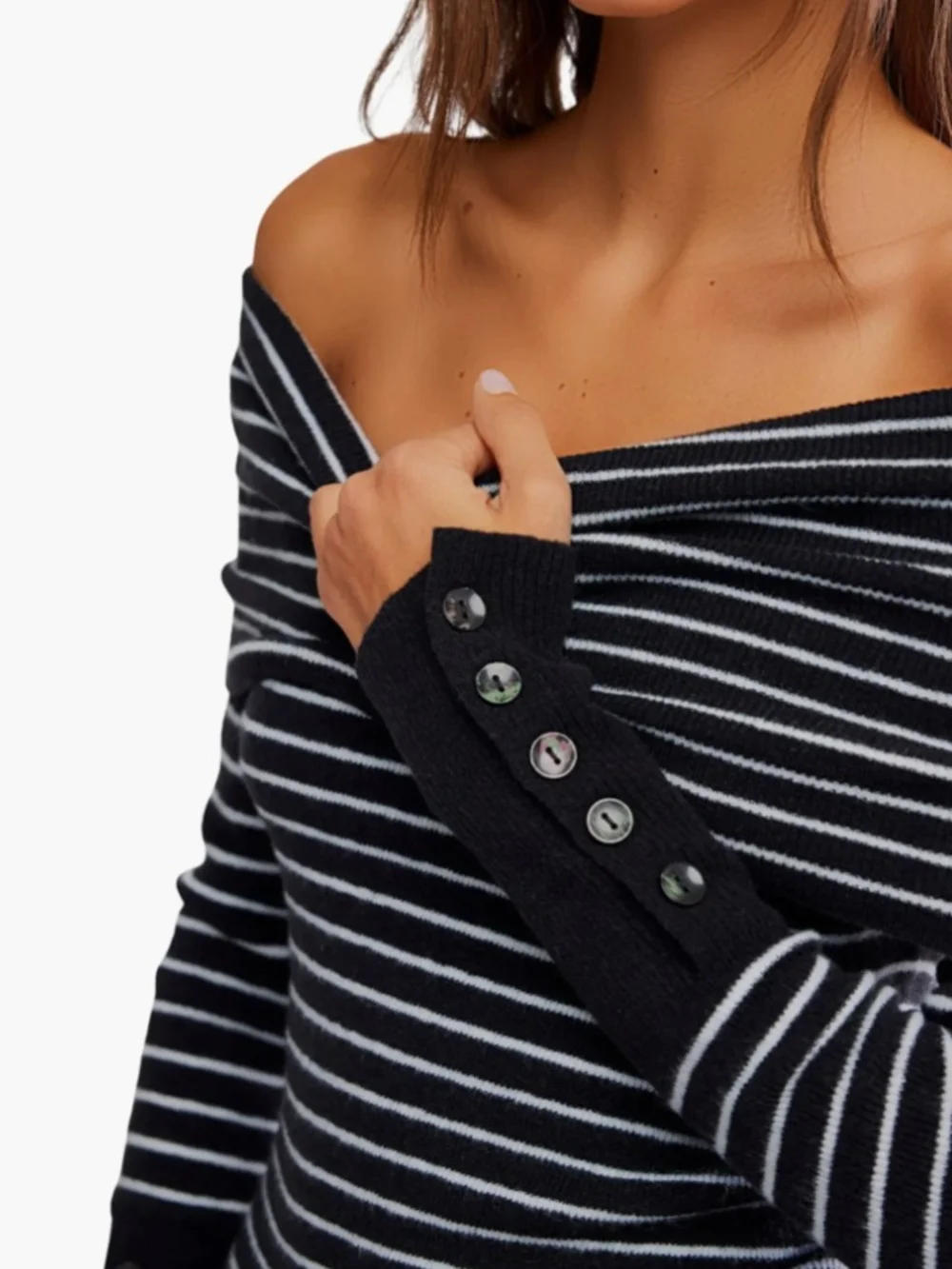 Free People Evergreen Off the Shoulder Sweater - Size S